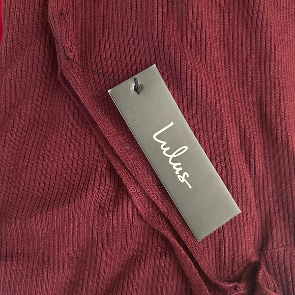 Lulu’s maroon ribbed maxi sweater dress - Picture 3 of 4